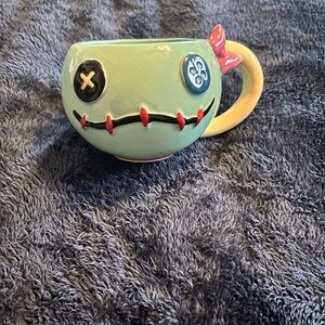 Silver Buffalo Lilo and Stitch Scrump face ceramic 3D sculpted Mug 20 ounces